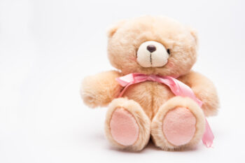 Teddy bear with pink bow