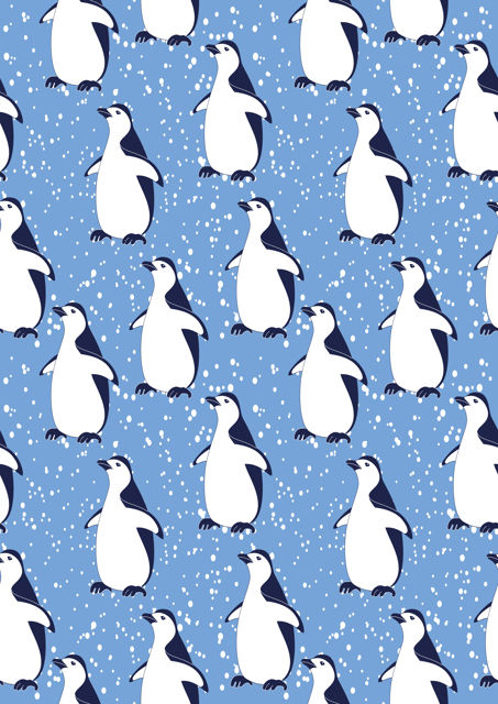 1311 - Penguins with blue background - Beebooh ecards