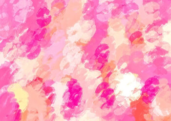 Pink lipstick kisses with abstract background