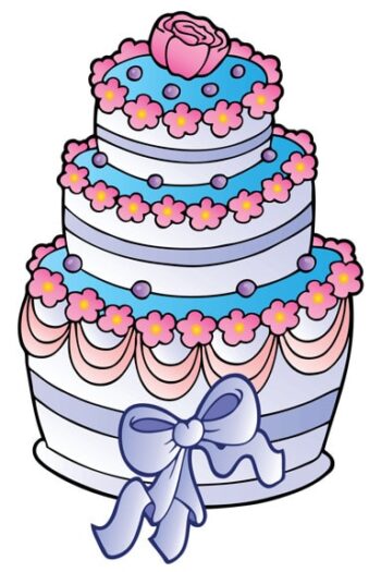 Floral cake with white background