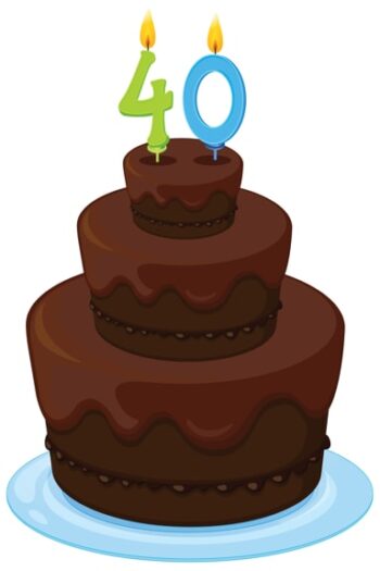 Chocolate birthday cake age 40