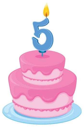 Pink birthday cake age 5