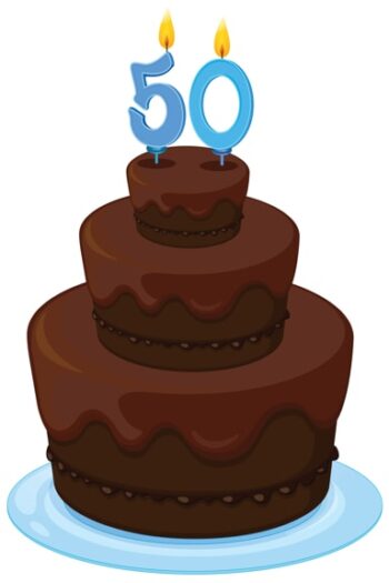 Chocolate birthday cake age 50