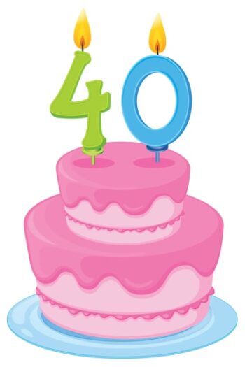 Pink birthday cake age 40