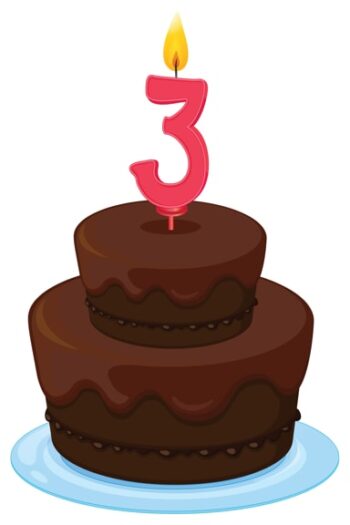 Chocolate birthday cake age 3