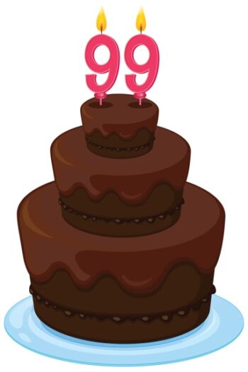 Chocolate birthday cake age 99
