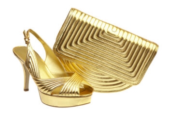 Gold handbag and sandal