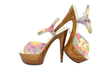 High heeled pastel sandals