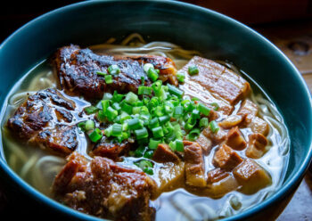 Meat and noodle soup