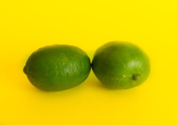 Limes with yellow background