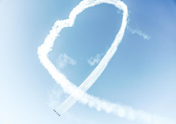 Display team completing heart formation