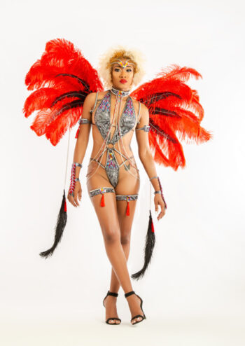 Female wearing performing costume
