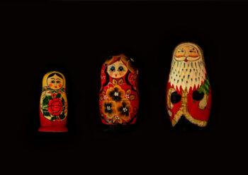 Russian dolls with black background