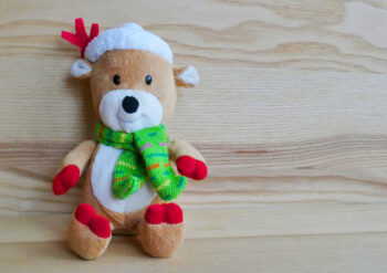 Reindeer with hat and scarf