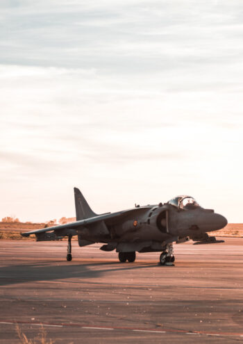 Harrier fighter jet on runway