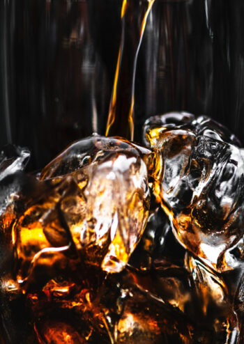 Close up of ice cubes in a glass
