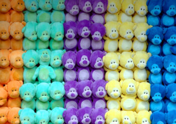 Multi coloured teddies
