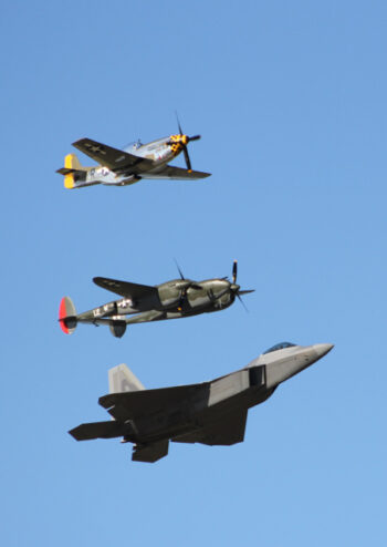 Three aircraft flying together