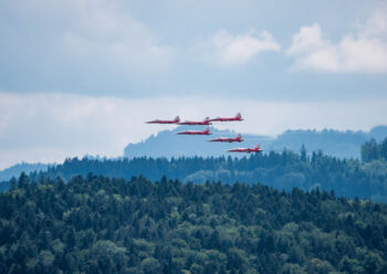 Swiss air display team flying in formation