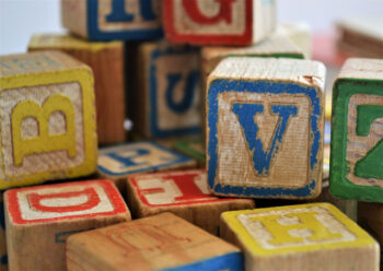 Wooden letter cubes