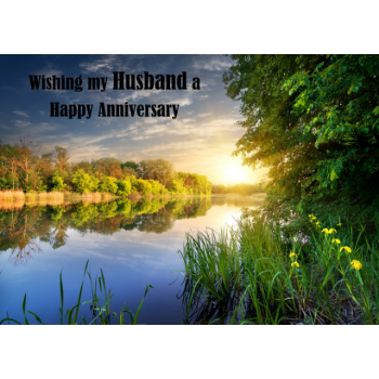 Tranquil river Husband anniversary card