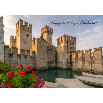 13th century Scaligero Castle, Italy Husband birthday card