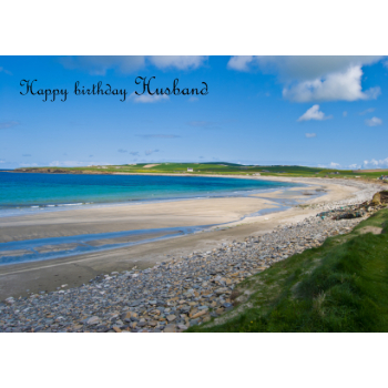 Orkney Isles shoreline Husband birthday card