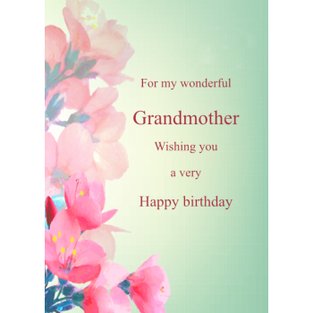 Watercolour flowers Grandmother birthday card