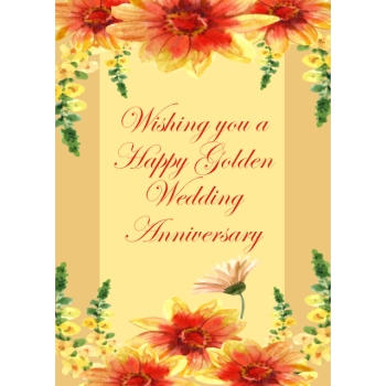 Floral Golden Wedding Anniversary