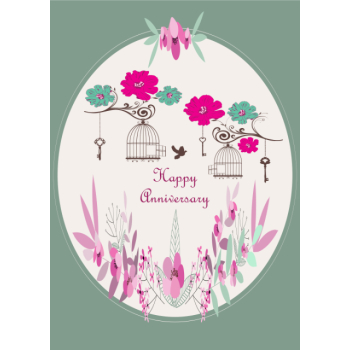 Bird cages and flowers anniversary