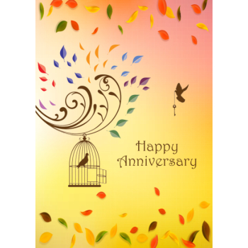 Birds and bird cage anniversary