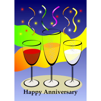 Glasses of wine with bright colours Anniversary