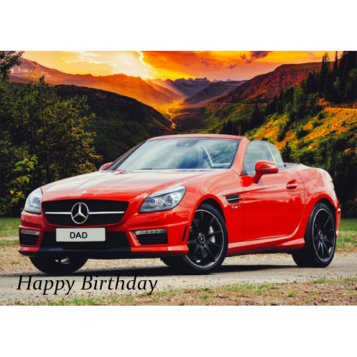Red Mercedes SLK car Dad birthday