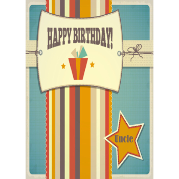 Happy birthday with striped background Uncle birthday