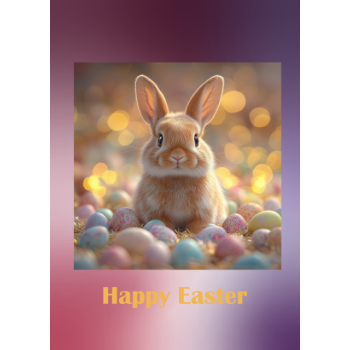 Cute rabbit and eggs