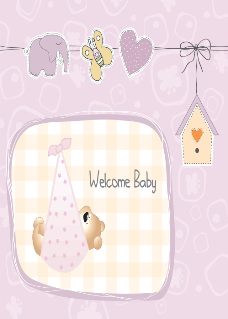 Teddy bear new baby girl