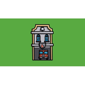 Military ship, car repair centre, school, sports centre, aircraft carrier