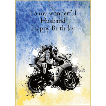 Motorbike with rider Husband birthday