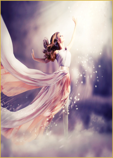 Female with long flowing dress