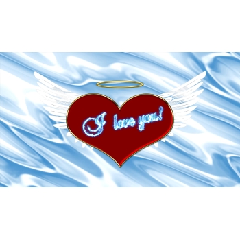 Angel wings with blue background Valentine's Day