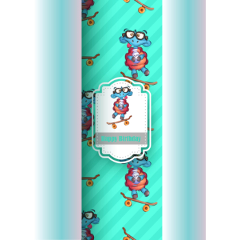 Cute skateboarding turtle