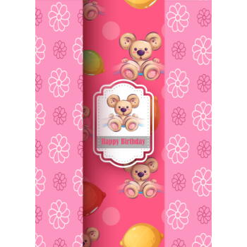 Cute teddy bear likes to read birthday