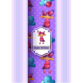 Cute bird in love birthday