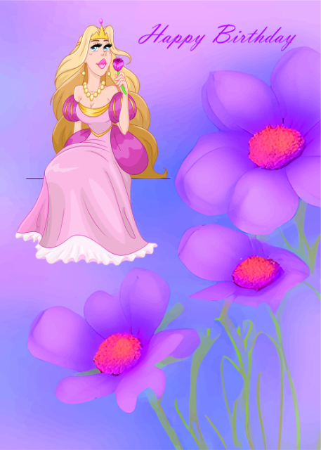 Beautiful princess smelling rose