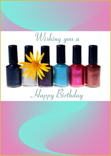 Colourful nail varnishes with flower